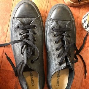 Black leather converse